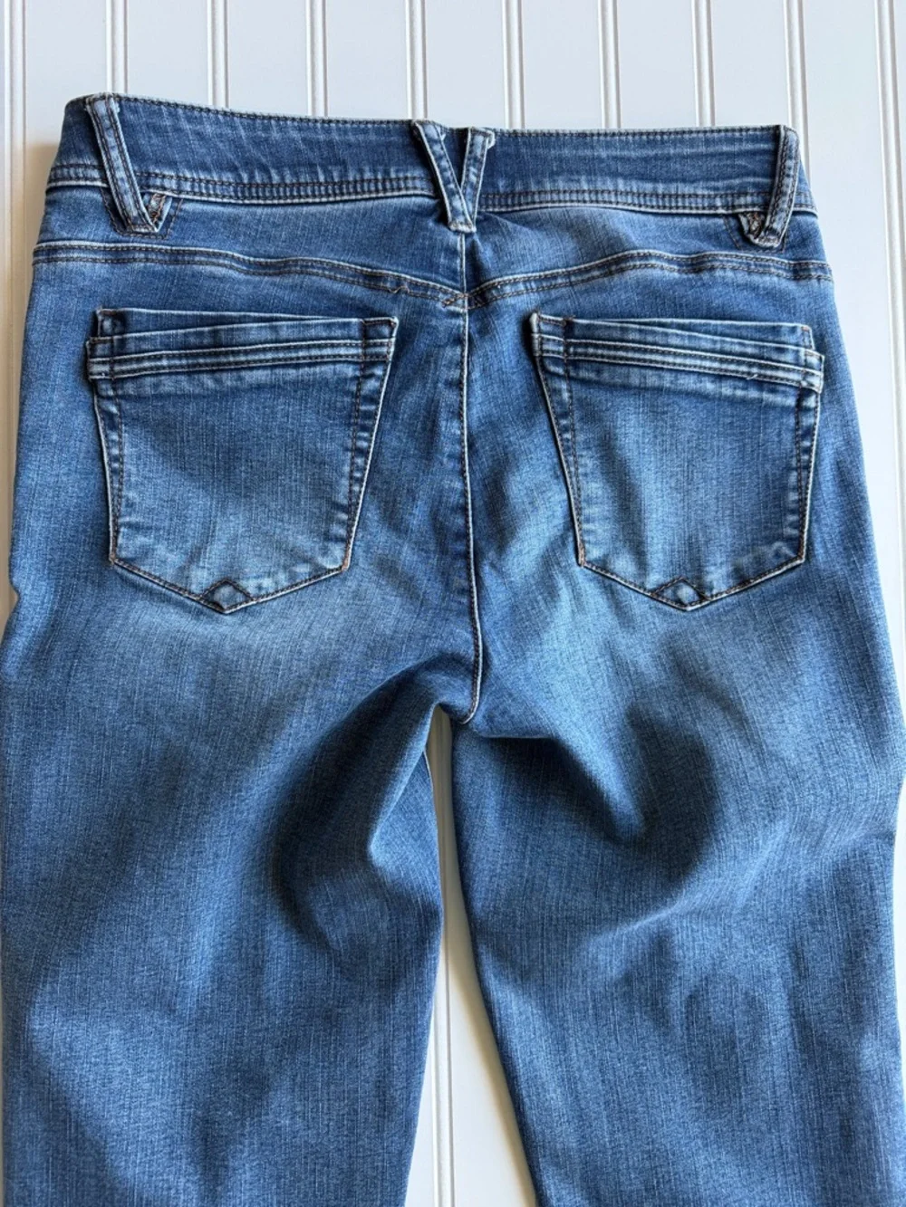 Democracy Jeans Womens 6 Blue Ab Technology Mid Rise Straight Leg Crop Fray Hem - Picture 10 of 10